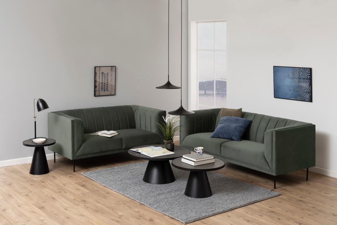 Ronde Salontafel Solie – Zwart Keramiek Ø66 cm