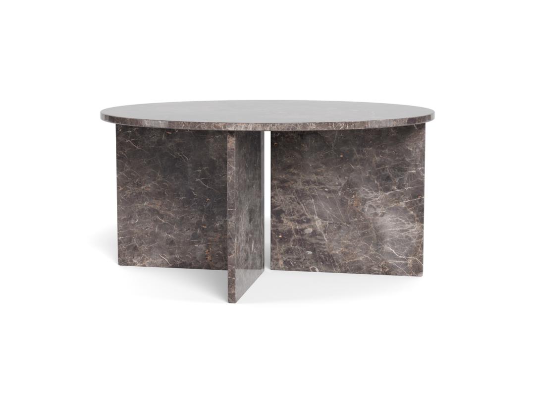 Ronde Salontafel Shaunika Marmer, 90cm – Bruin