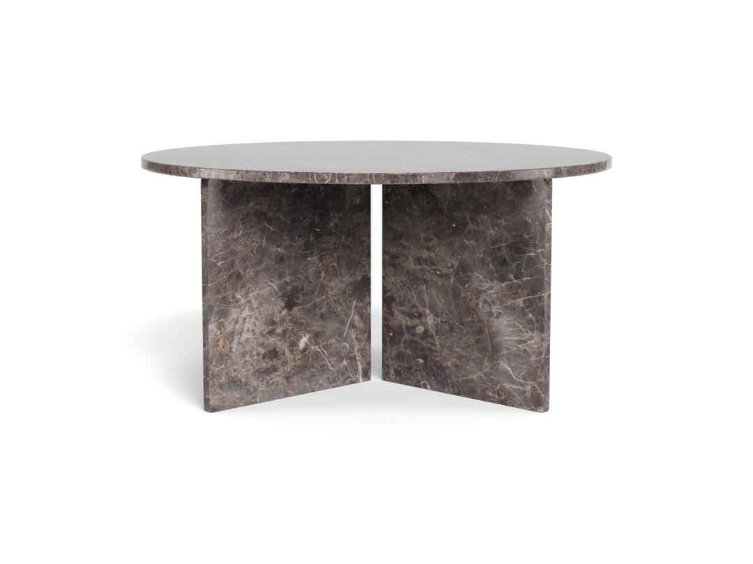 Ronde Salontafel Shaunika Marmer, 90cm – Bruin