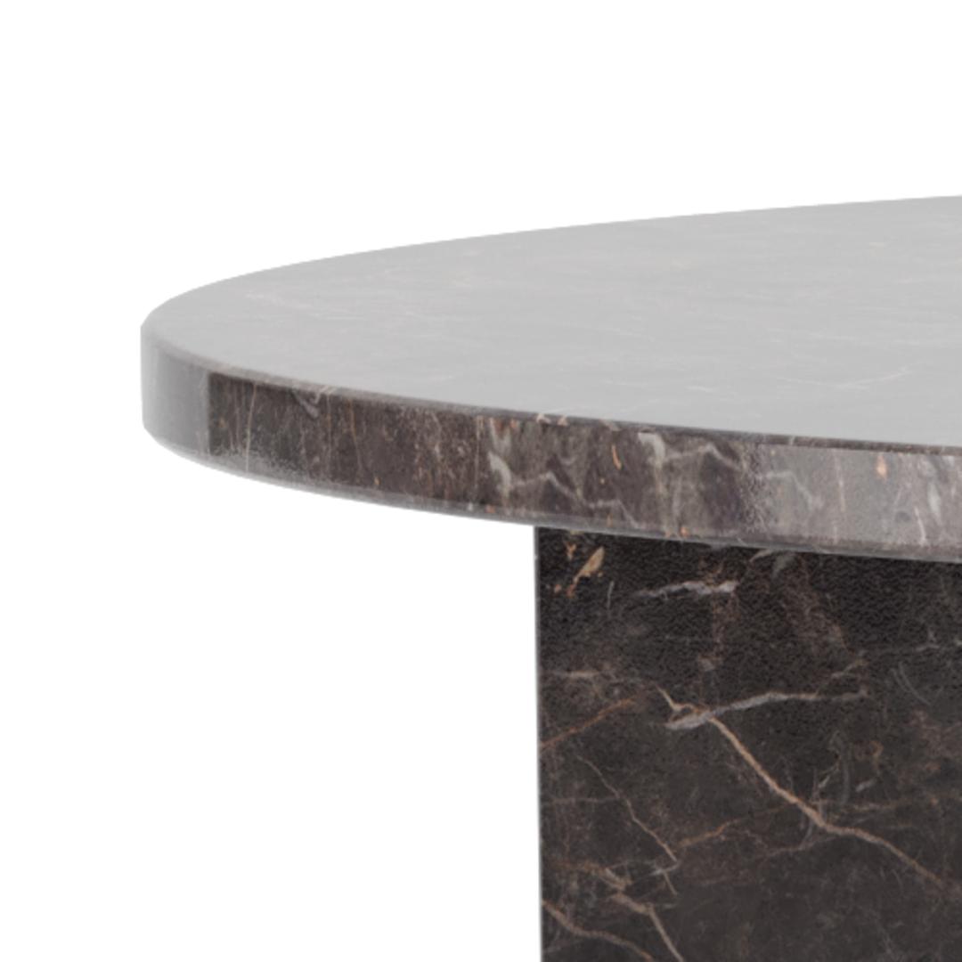 Ronde Salontafel Shaunika Marmer, 90cm – Bruin