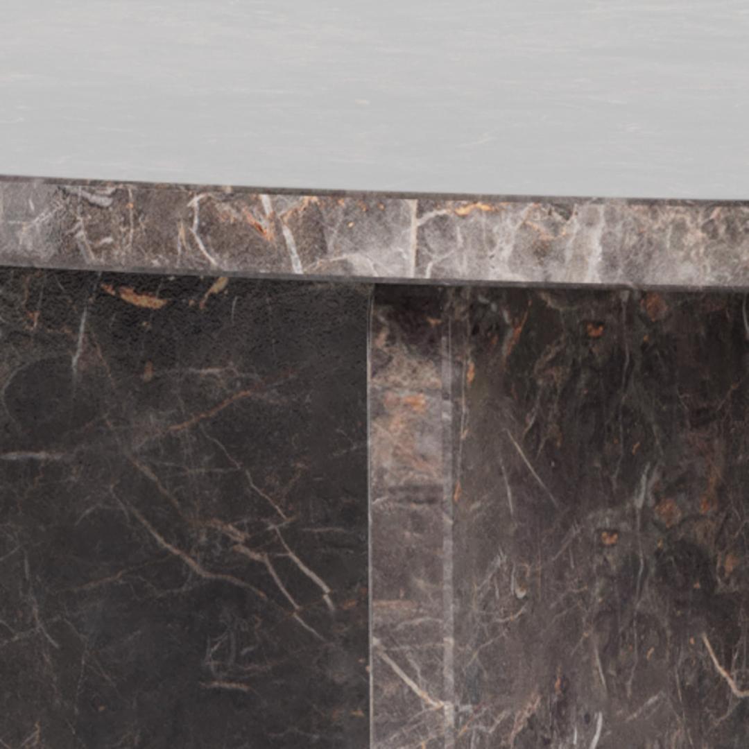 Ronde Salontafel Shaunika Marmer, 90cm – Bruin