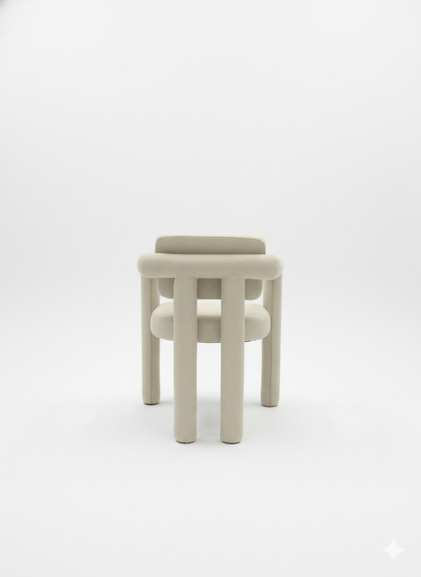 Nura Bouclé Dining Chair – Soft Cream