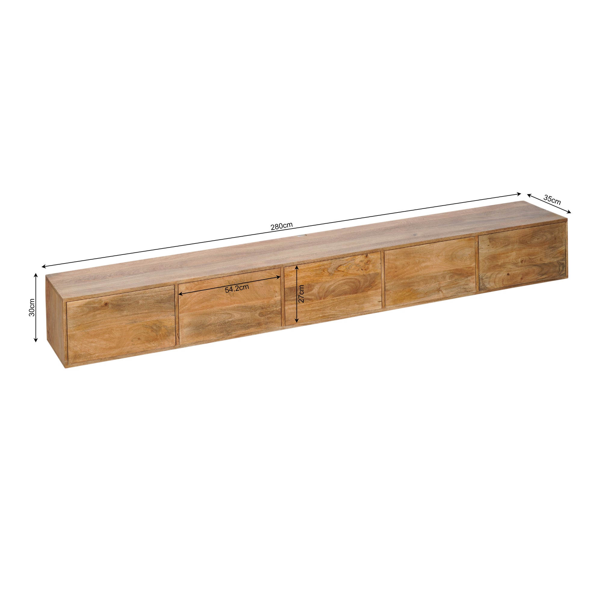 Zwevend tv meubel Vision Naturel | 280 cm