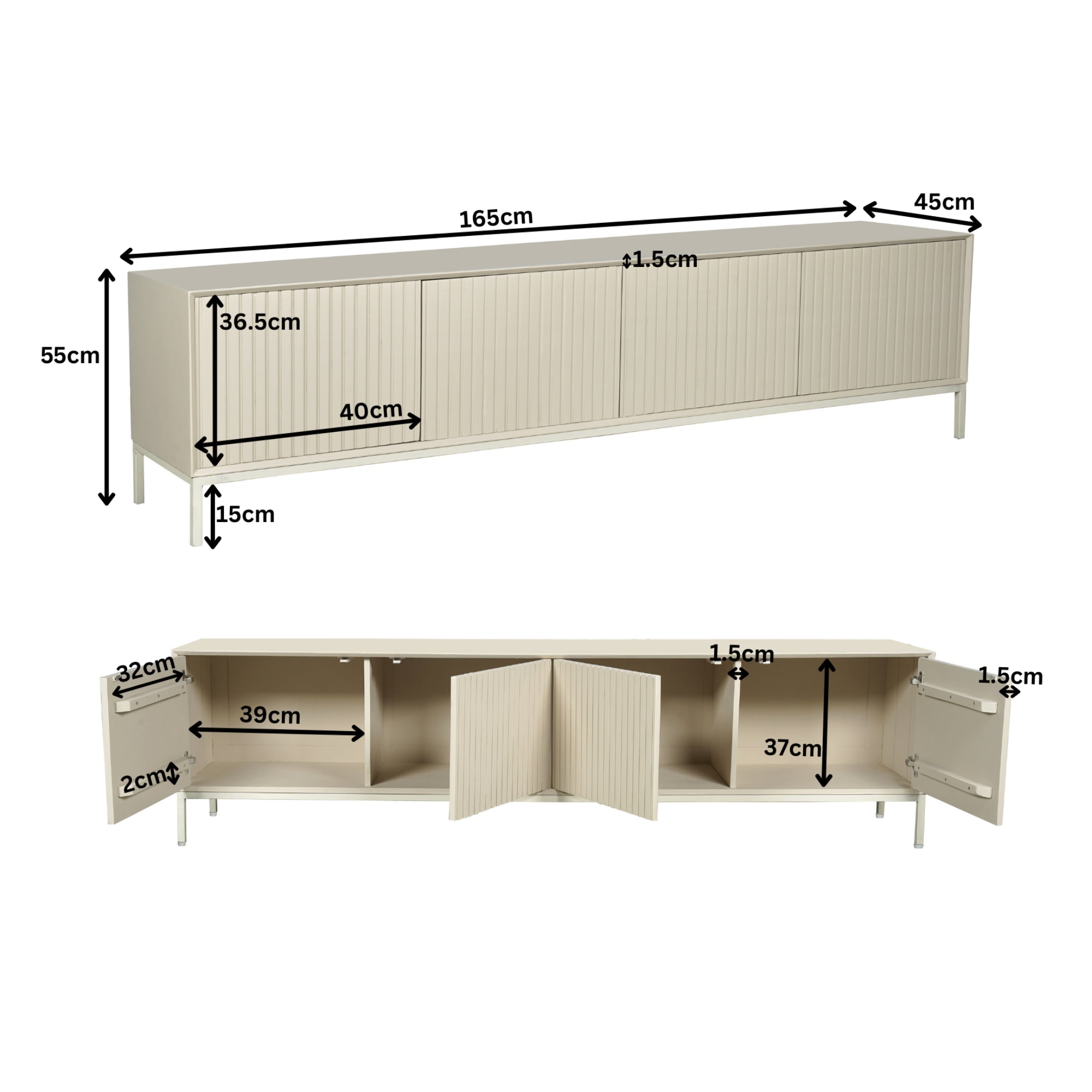 Tv meubel Madison Sand | 165 cm