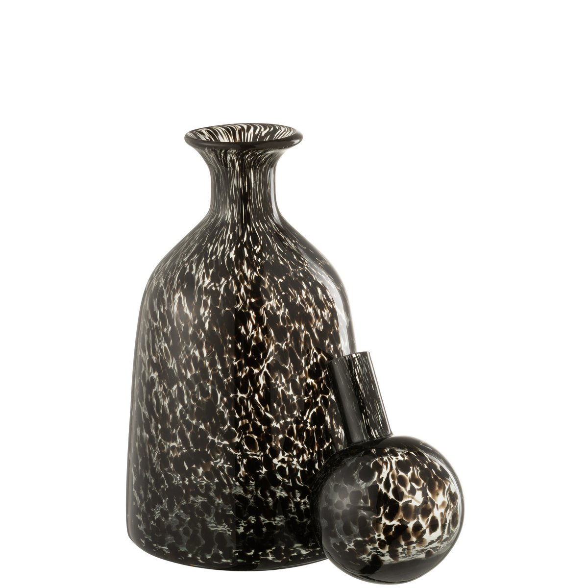 J-Line Fles+Stop Stip Decoratief Laag Glas Zwart Small