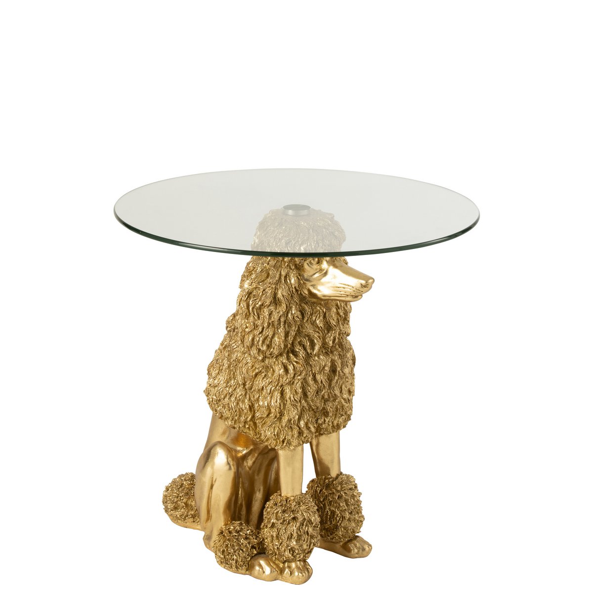 J-Line bijzettafel Poedel Rond - polyresin - goud
