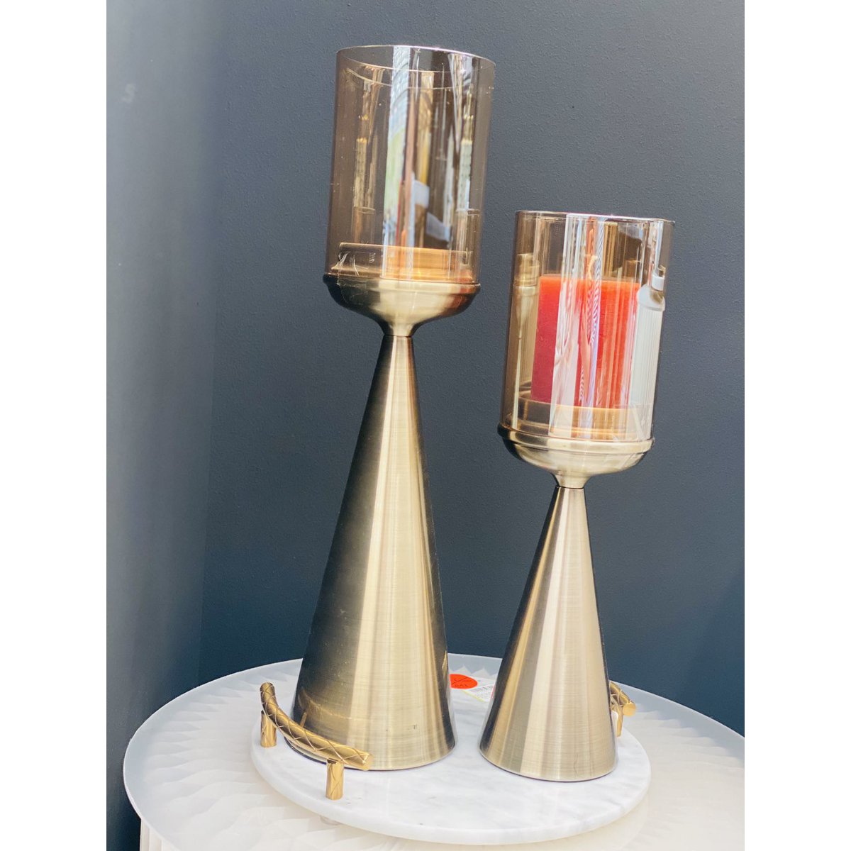 KANDELAAR | GLAS | GOUD-M