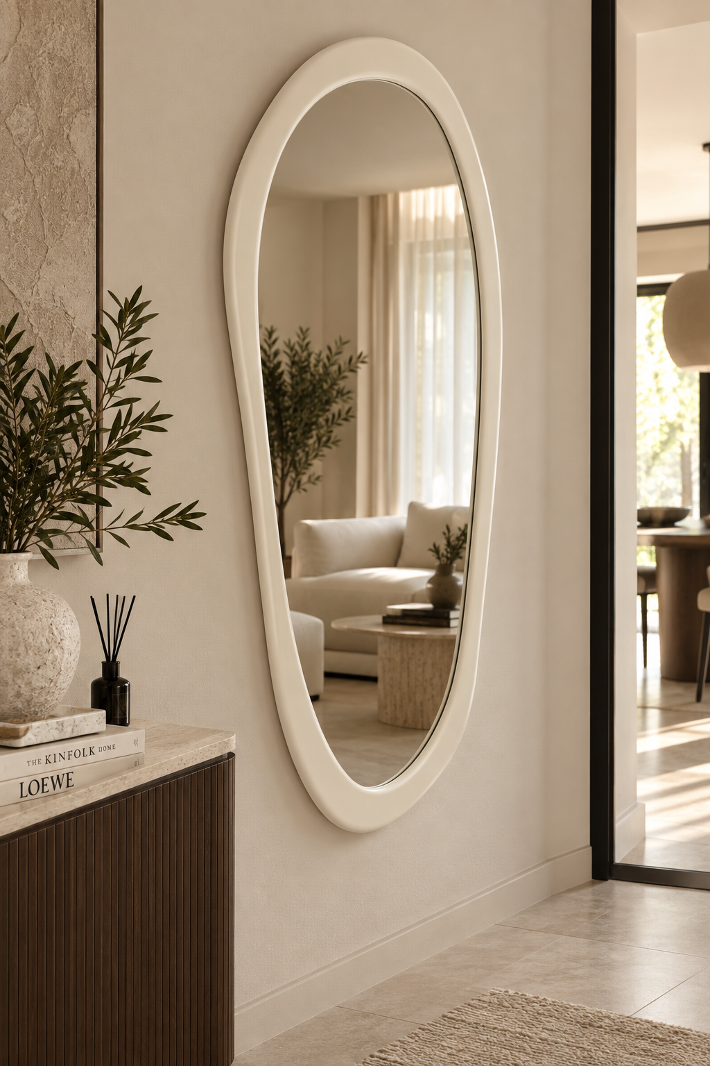 Moderna wandspiegel - WHITE- 120CM
