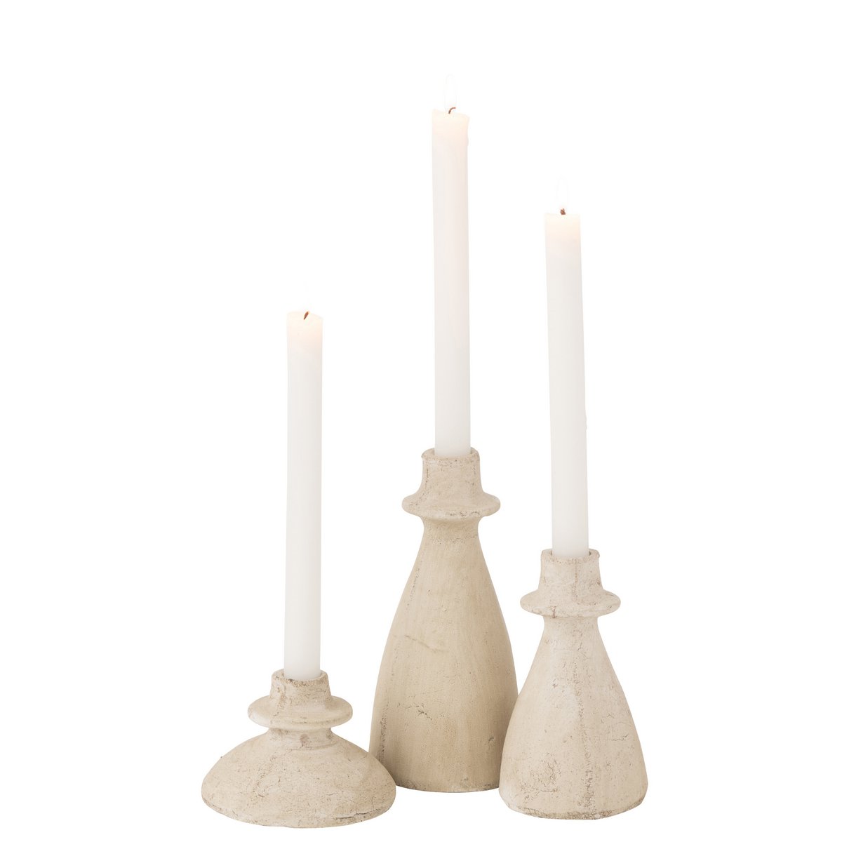 J-Line Set Van 3 Kandelaars Agora Terra Beige