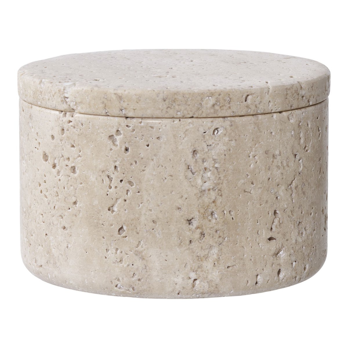 Voorraadpot - Naturel, Travertijn, Ø10x6,5cm