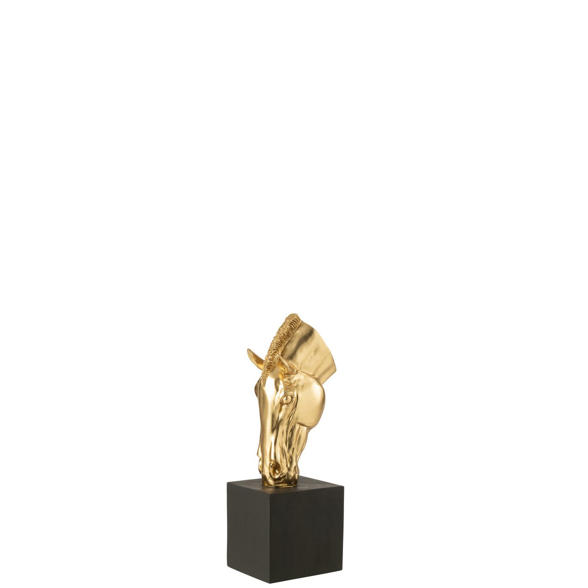 J-Line figuur Paard Op Voet - polyresin - goud/zwart - S