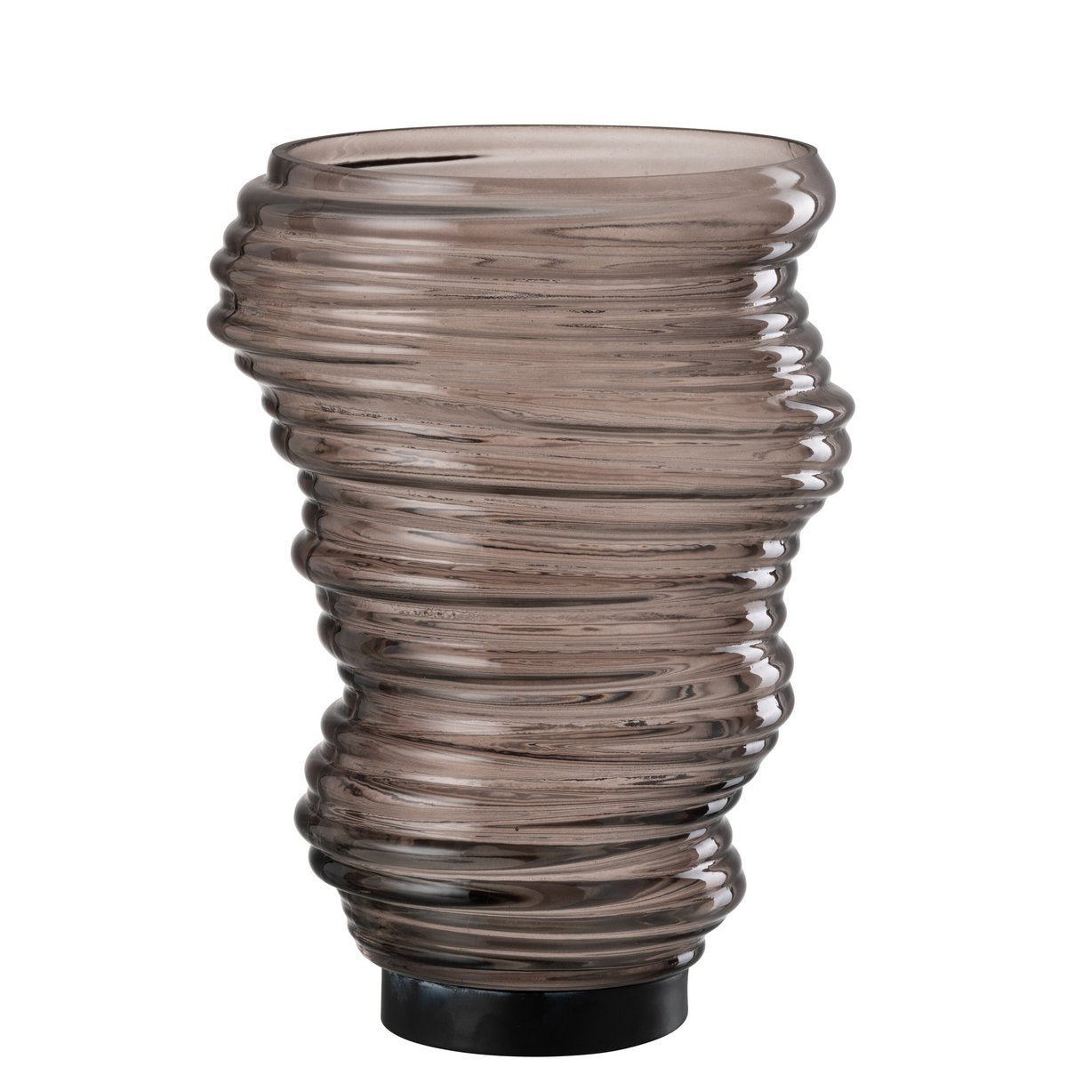 J-Line Vaas Tornado Glas Grijs Large