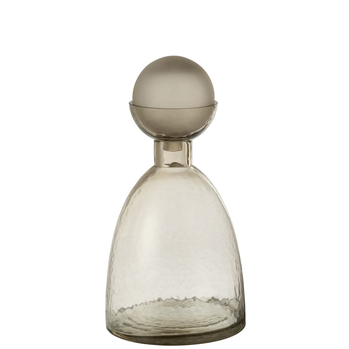 J-Line Vaas Fles+Dop Yara Glas Greige Medium