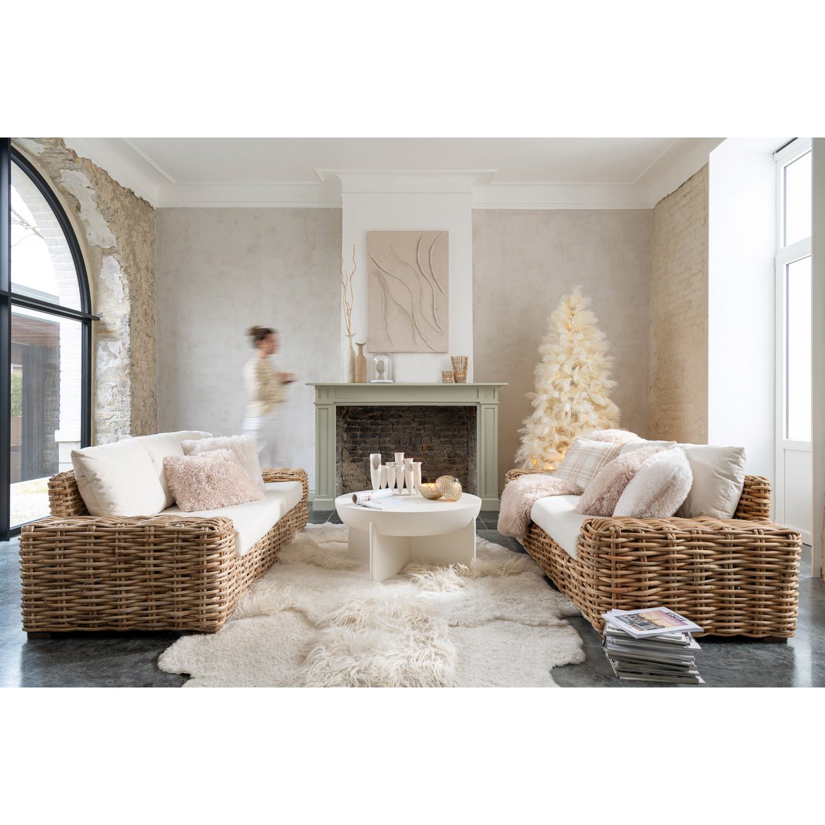 J-Line Salontafel Halfy Mangohout Wit