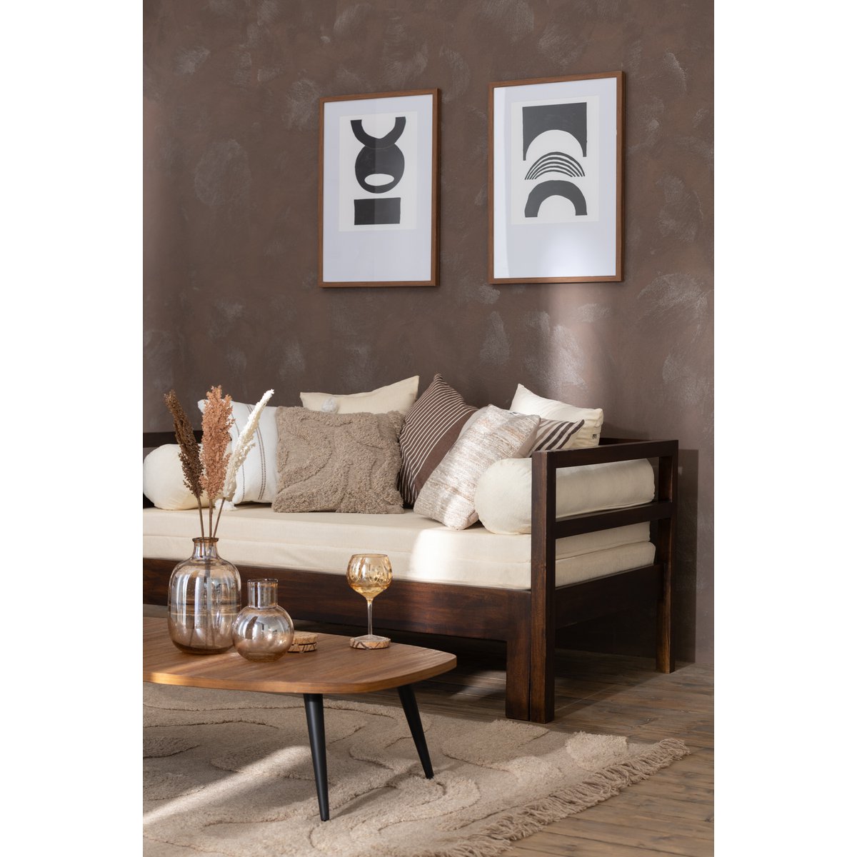 Tapijt Getufd Curves/Franjes Wol Beige
