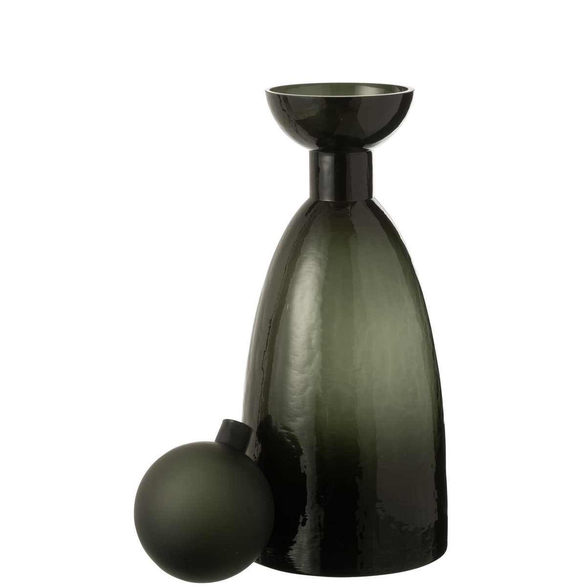 J-Line Vaas Fles+Dop Adria Glas Donkergroen Large