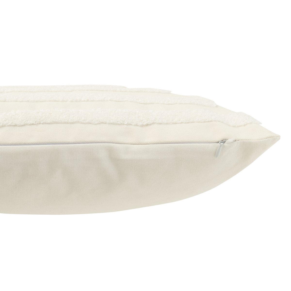 J-Line Kussen Motief Vierkanten Polyester Wit