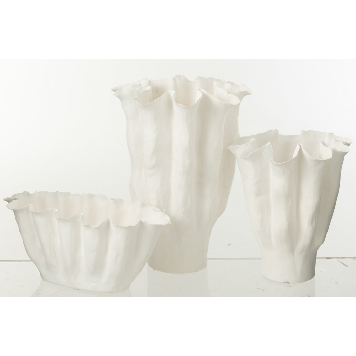 J-Line vaas Calyx - keramiek - wit - large -