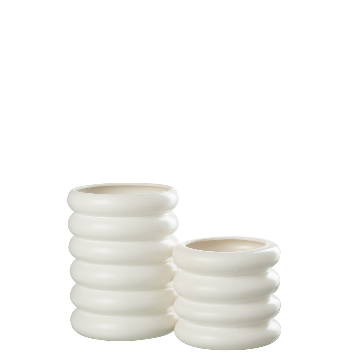 J-Line bloempot Boeien - porselein - wit - large - Ø 20.00 cm