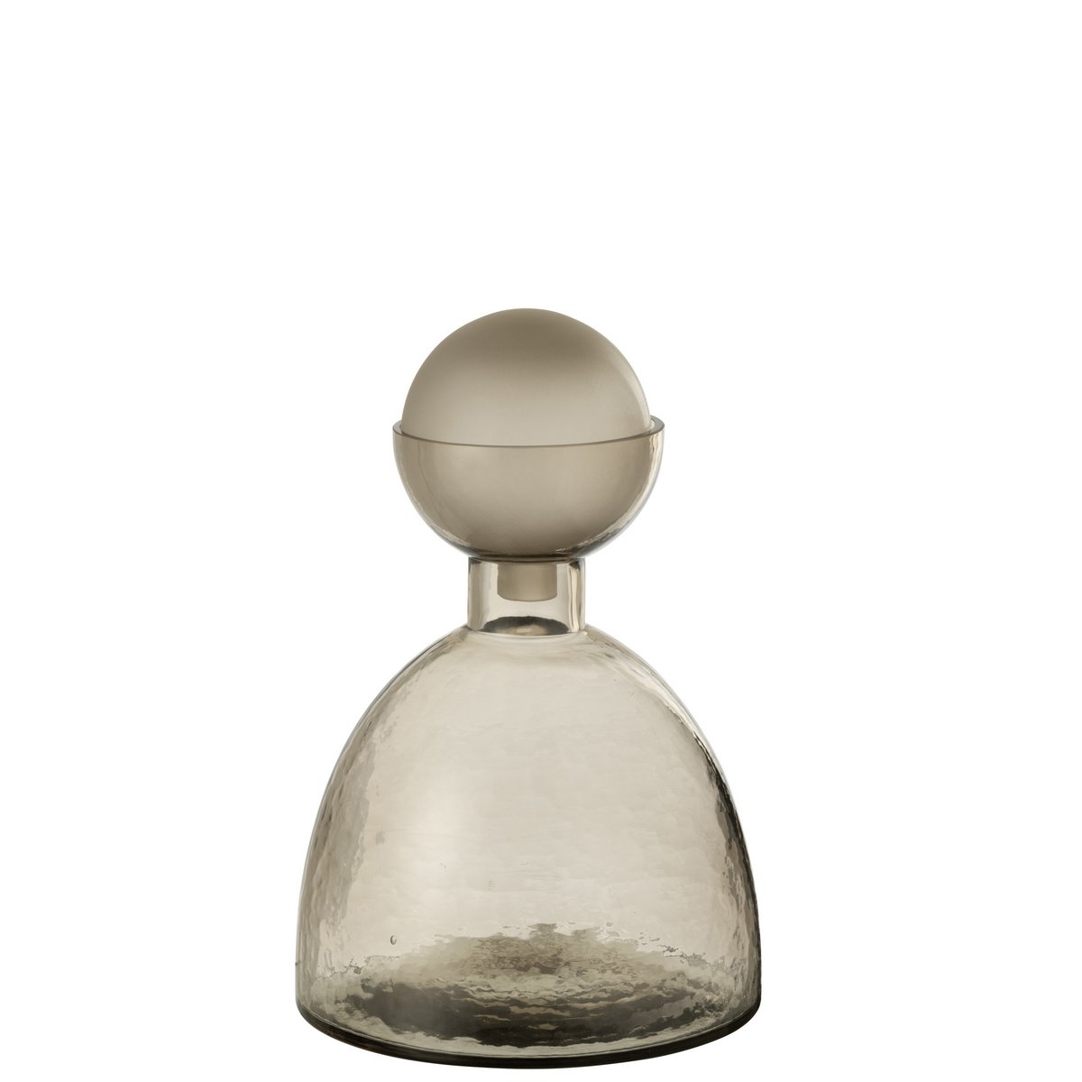 J-Line Vaas Fles+Dop Yara Glas Greige Small